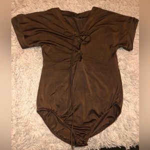 Glittery brown bodysuit